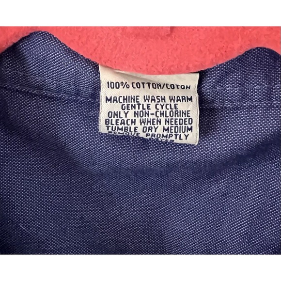 Old Navy‎ Button Down Shirt Boy Size XXL Blue Short Sleeve Chest Pocket Vintage - Picture 4 of 6